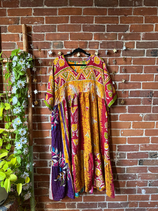 Coffee In The Morning Kantha Dress - Fits up to 3X
