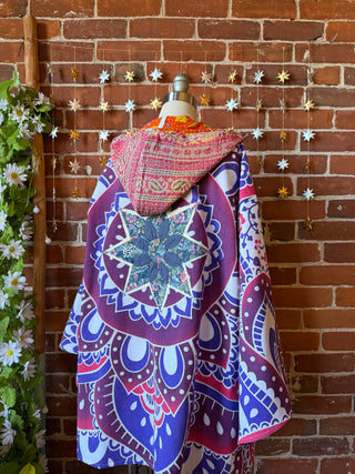 OOAK Autumn Collection - Upcycled Patchwork Mixed Fabric Bell Sleeve Robe