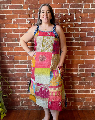 Patchwork Kantha Solstice Midi Dress