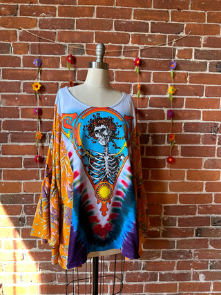 OOAK Autumn Collection - Grateful Dead Inspired Botanical Flowy Bell Sleeve Top