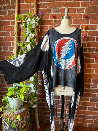 Grateful Dead Inspired Stealie Hybrid Tie Dye Hi Lo Top