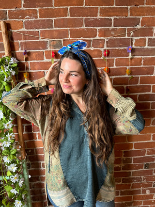 Floral Embroidered Paisley Bandana Headband
