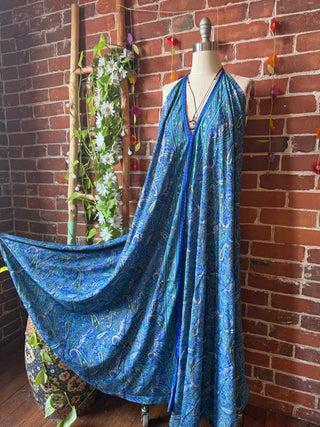 Delphia Recycled Halter Style Sari Dress