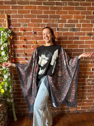 David Bowie Inspired Hybrid Boho Hi Lo Poncho Top
