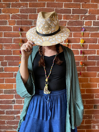 Turquoise 100% Cotton Gauze Boho Light Kimono Layer