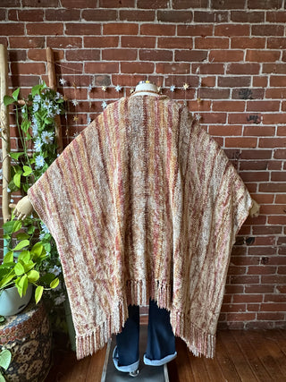 OOAK Autumn Collection - Upcycled Chenille Fringe Dreams Ruana Robe