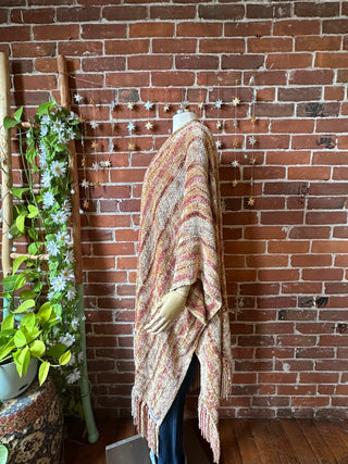 OOAK Autumn Collection - Upcycled Chenille Fringe Dreams Ruana Robe