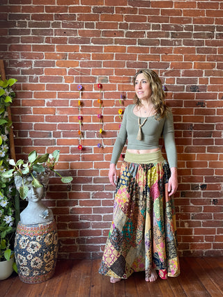 Yoga Waistband Patchwork Boho Festival Skirt / Dress