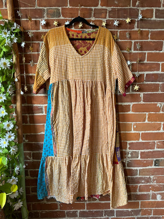Coffee In The Morning Kantha Dress - Fits up to 3X