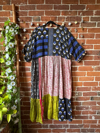Coffee In The Morning Kantha Dress - Fits up to 3X