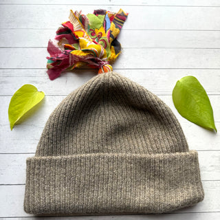 OOAK Autumn Collection - Kantha Tassel Pom Pom Beanies