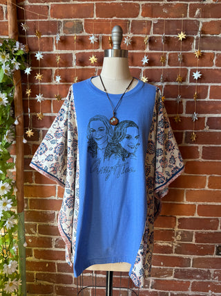 OOAK Autumn Collection - Upcycled Amy + Tina Floral Poncho Top