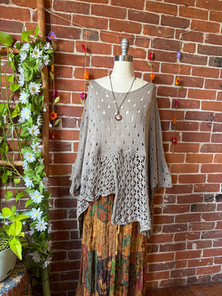 100% Cotton Autumn Stroll Knit Layering Sweater - Taupe