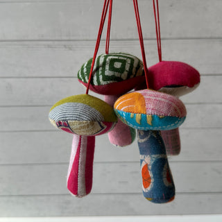 Recycled Mushroom Sari Ornament Decoration