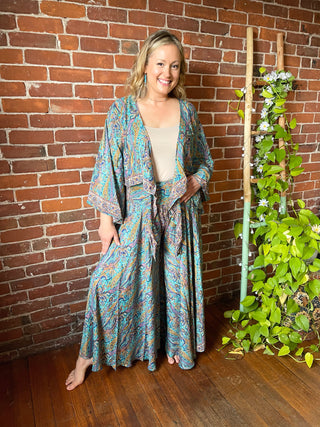 The Muse In Turquoise  Top + Pants Combo