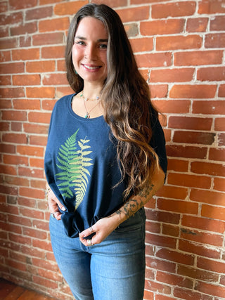 Fern Pattern Bamboo Dolman Top