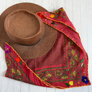 Floral Embroidered Paisley Bandana Headband