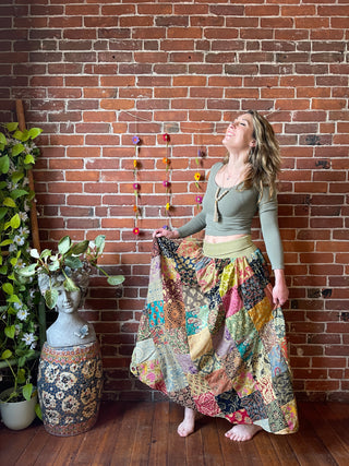 Yoga Waistband Patchwork Boho Festival Skirt / Dress