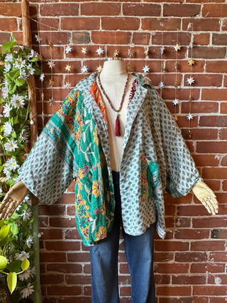 OOAK Autumn Collection - Upcycled Grateful Dead Inspired Boho Vintage Kantha Jacket