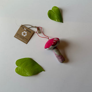 Recycled Mushroom Sari Ornament Decoration