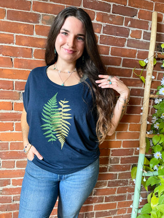 Fern Pattern Bamboo Dolman Top