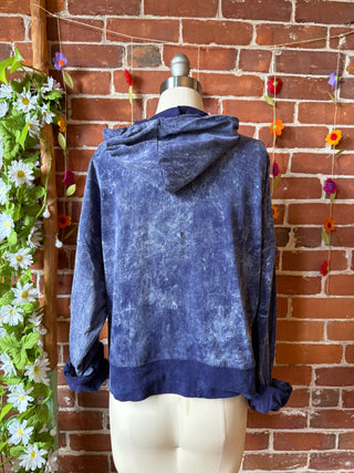 Cotton Butterfly Positive Vibes Tie Dye Cropped Hoodie Sweatshirt
