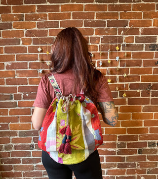 Mystery Print Patchwork Kantha Backpack