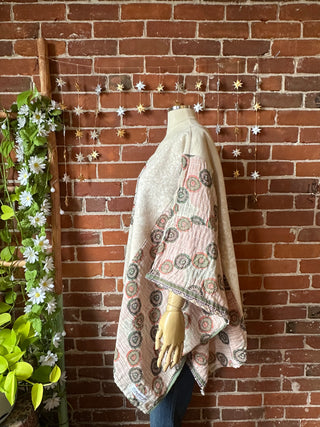 OOAK Autumn Collection- Upcycled Stevie Nicks Inspired Kantha Poncho Sweatshirt