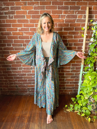 The Muse In Turquoise  Top + Pants Combo
