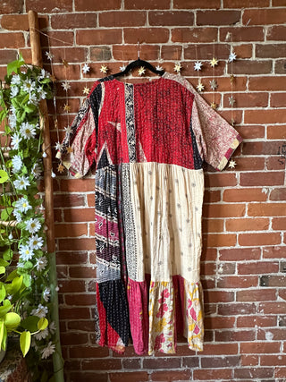 Coffee In The Morning Kantha Dress - Fits up to 3X