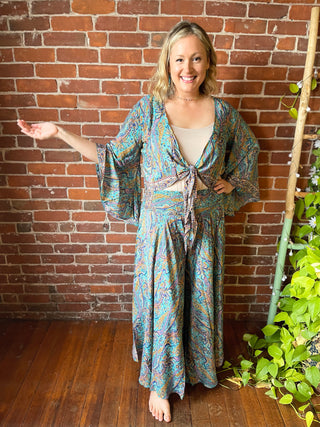 The Muse In Turquoise  Top + Pants Combo