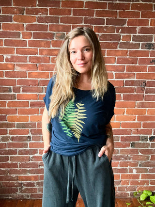 Fern Pattern Bamboo Dolman Top