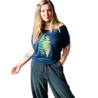 Fern Pattern Bamboo Dolman Top