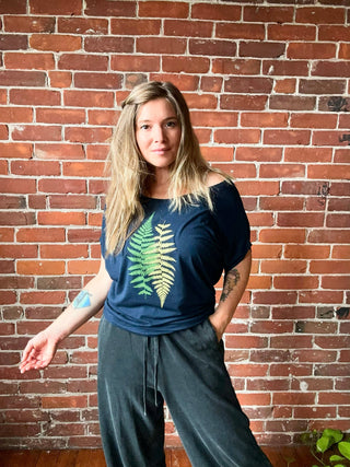 Fern Pattern Bamboo Dolman Top