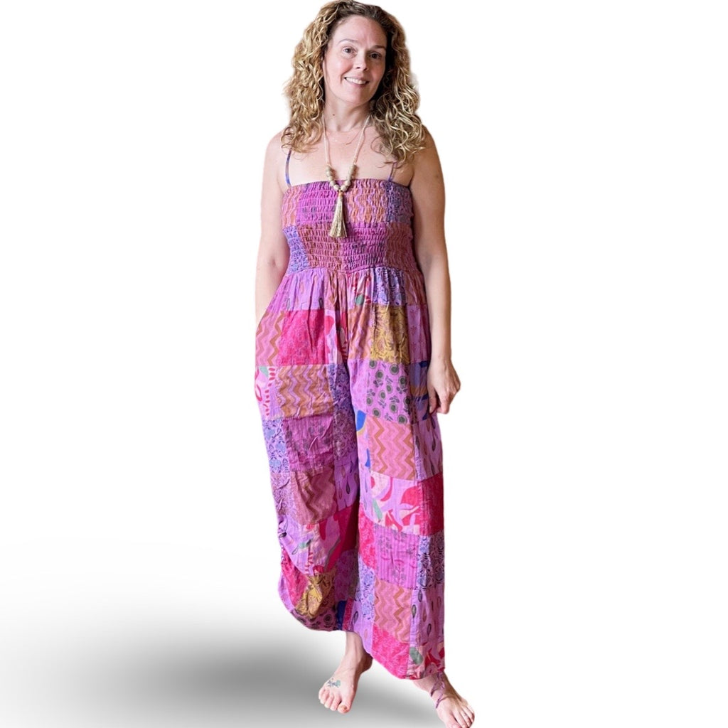 Reversible Silk-Cotton Patchwork Jumpsuit