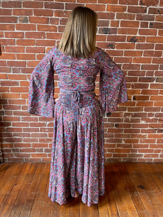The Muse In Maroon/Pink/Blue Top + Pants Combo