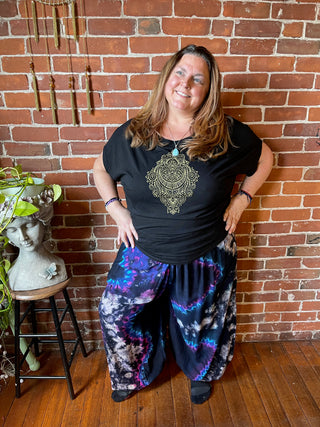 Henna Moon Pattern Bamboo Dolman Top