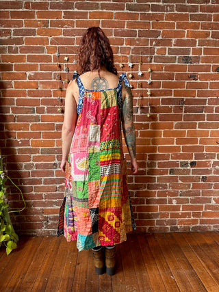 Patchwork Kantha Solstice Midi Dress