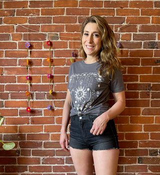 Stars, Sun + Moon Charcoal TShirt