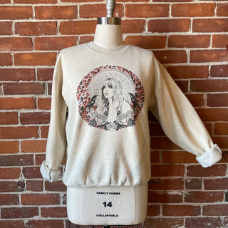 Stevie Nicks Bleach Detail Comfy Boho Sweatshirt