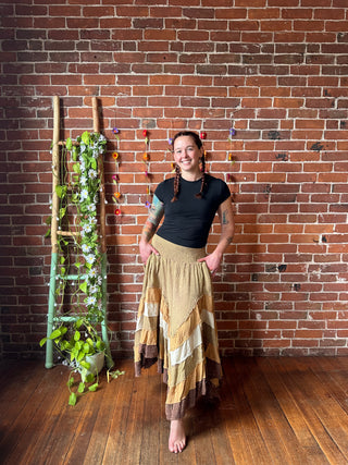 100% Cotton Willow Goddess Tiered Dress / Skirt