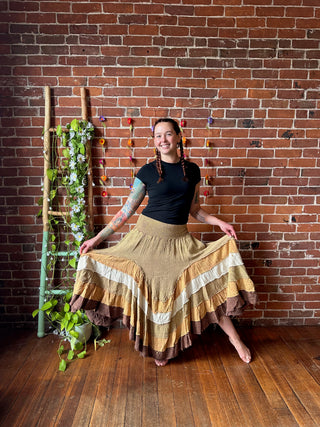 100% Cotton Willow Goddess Tiered Dress / Skirt