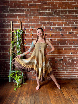 100% Cotton Willow Goddess Tiered Dress / Skirt