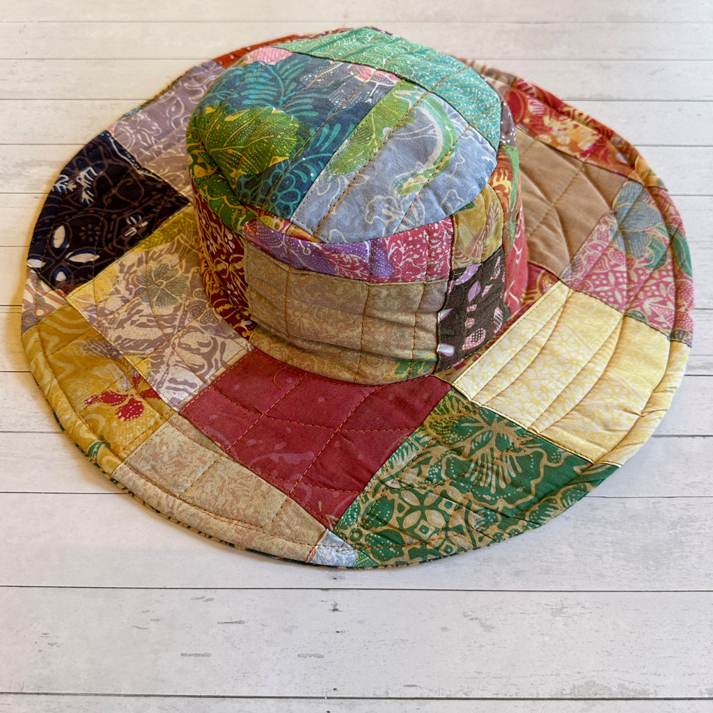 Reversible Boho Mystery Patchwork Floppy Hat - Fair Trade  display picture 1