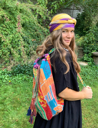 Mystery Print Patchwork Kantha Backpack
