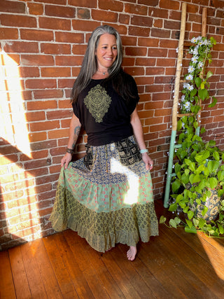 Henna Moon Pattern Bamboo Dolman Top