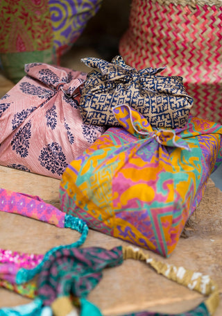 Recycled Sari Gift Wrap. Set of 5