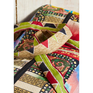 Mystery Print Patchwork Boho Recycled Sari Duffel Weekend Bag