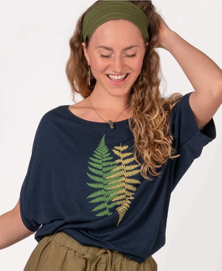 Fern Pattern Bamboo Dolman Top