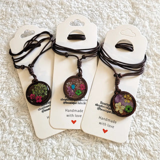 Mystery Pressed Flower Wooden Pendants - Small Business Made
